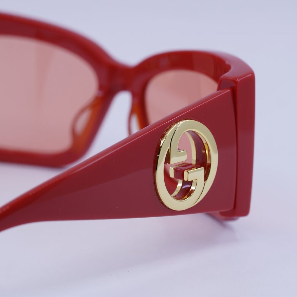 🕶️ New Gucci GG1412S 004 Sunglasses - Red Frame, Red Lenses - Picture 10 of 12